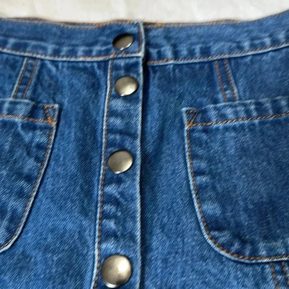 Urban Outfitters BDG Denim Snap Mini Skirt Blue Small - Picture 2 of 5